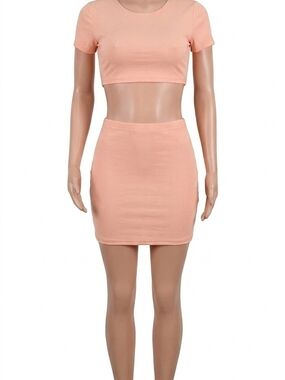 Women’s Peach Bodycon Mini Skirt - Stylish Casual